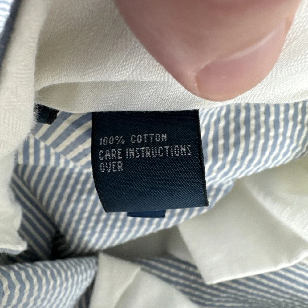 Polo Ralph Lauren Mens Seersucker Chino Pants fits 35*32 Coastal Preppy Derby